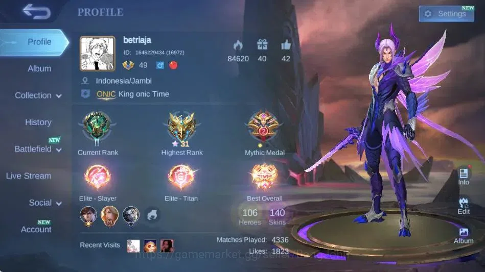 Mobile Legends: Bang Bang Accounts Global|Skin 140|Expert|DragonT Estes+Lancelot+Ling image 1