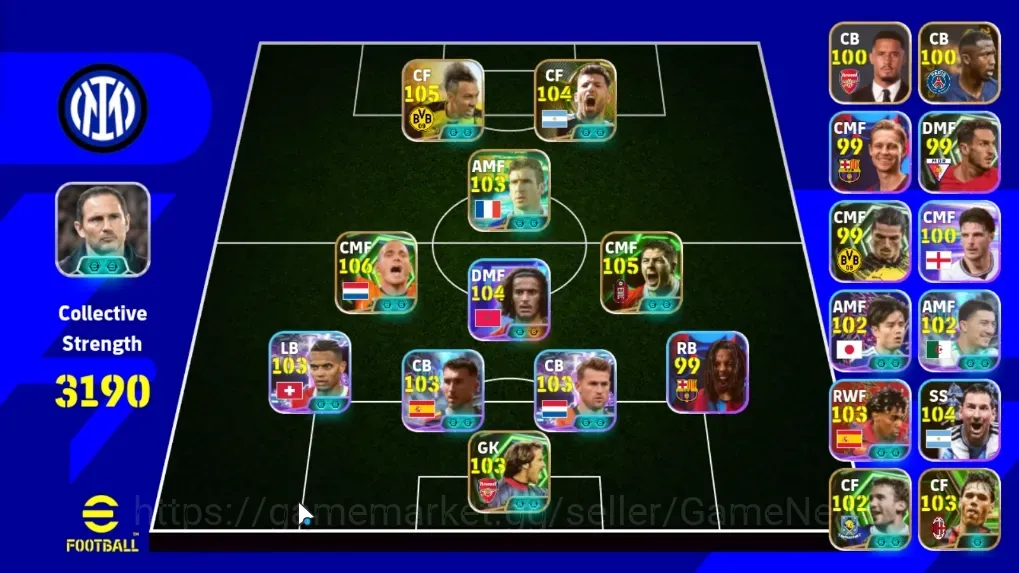 eFootball Accounts Legends & Iconic Players Android|Power 3190|10 Epic P.E.Aubameyang X Minato,Wesley Sneijder,Steven 1