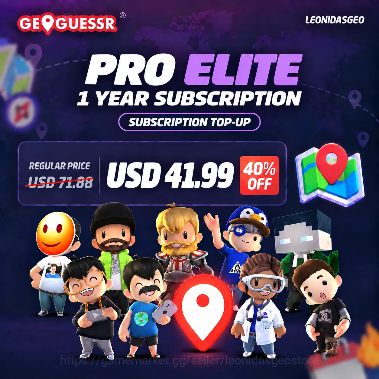 GeoGuessr Others GeoGuessr Subscription to YOUR ACCCOUNT | Pro Elite 1 Year 1