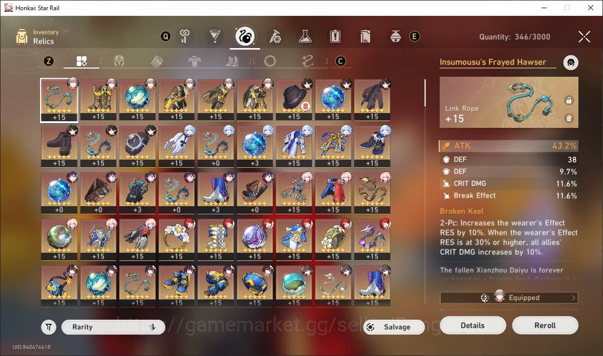 Honkai Star Rail Accounts [ASIA] TL 69 | 14 Limit | Archer | Tribbie | Spark image 9