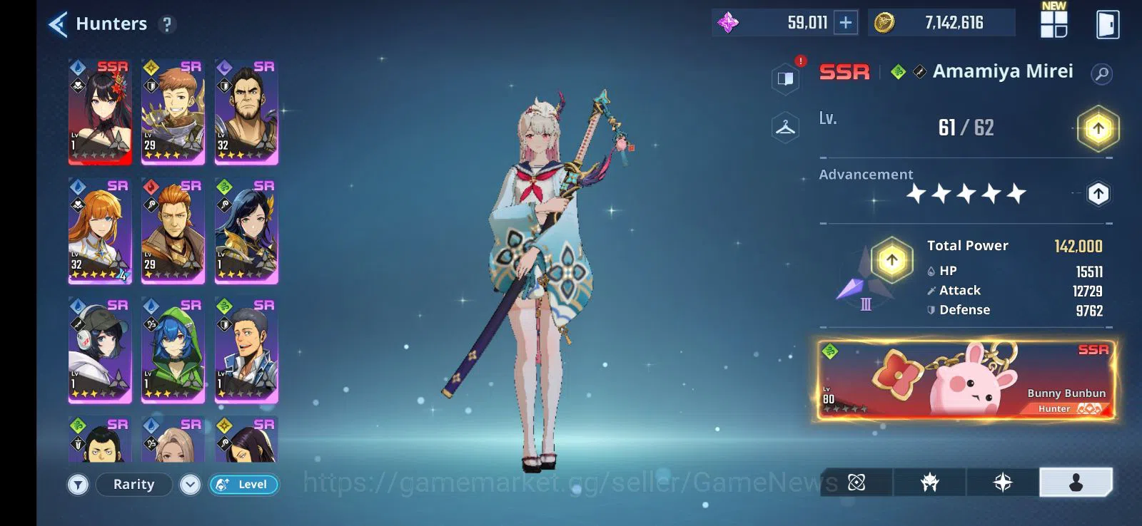 Solo Leveling: ARISE Accounts Power 490K |10SSR|59k Stones + 100 Rate Ticket + 454 Custom Ticket | AmamiyaA5+sign 6
