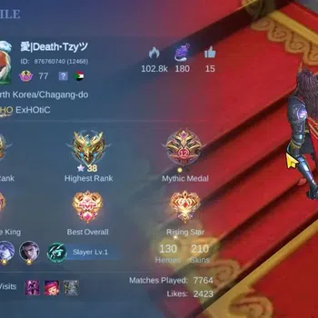 Mobile Legends: Bang Bang Accounts Collector Hero 130|Skin 210|Nata CC,Claude Valentine,Harith LBorn,Fanny P.Ace,Julian
