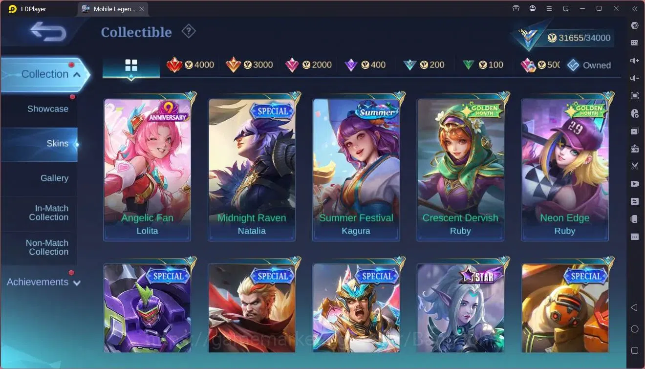 Mobile Legends: Bang Bang Accounts Collector Global |Hero 107|Skin 161|Expert|CC Natalia|Spongebob Cyclops|9th Fanny|Lunar 13