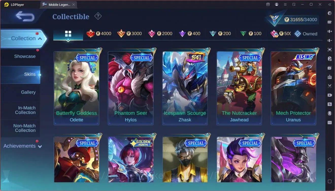 Mobile Legends: Bang Bang Accounts Collector Global |Hero 107|Skin 161|Expert|CC Natalia|Spongebob Cyclops|9th Fanny|Lunar 15