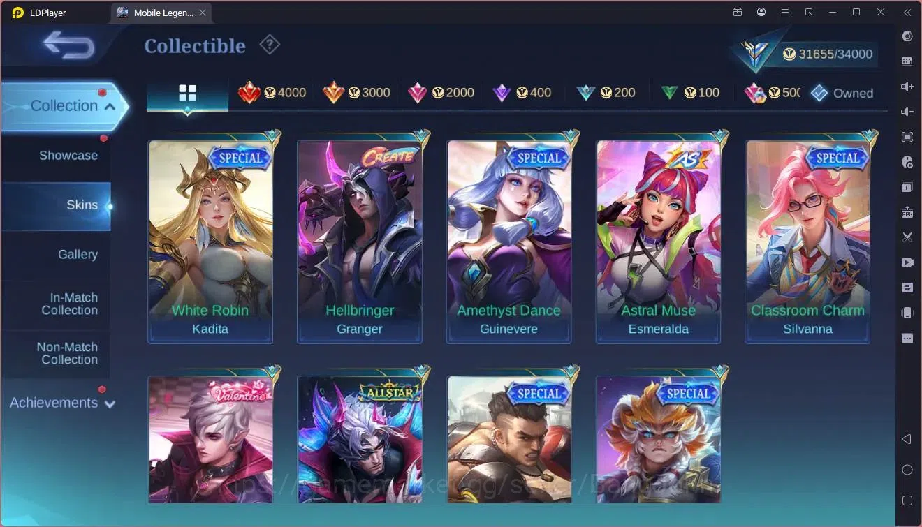 Mobile Legends: Bang Bang Accounts Collector Global |Hero 107|Skin 161|Expert|CC Natalia|Spongebob Cyclops|9th Fanny|Lunar 17