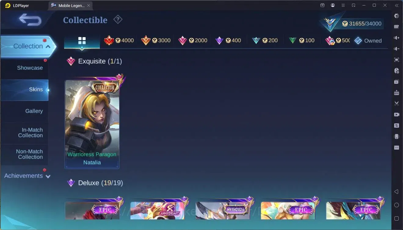 Mobile Legends: Bang Bang Accounts Collector Global |Hero 107|Skin 161|Expert|CC Natalia|Spongebob Cyclops|9th Fanny|Lunar 7