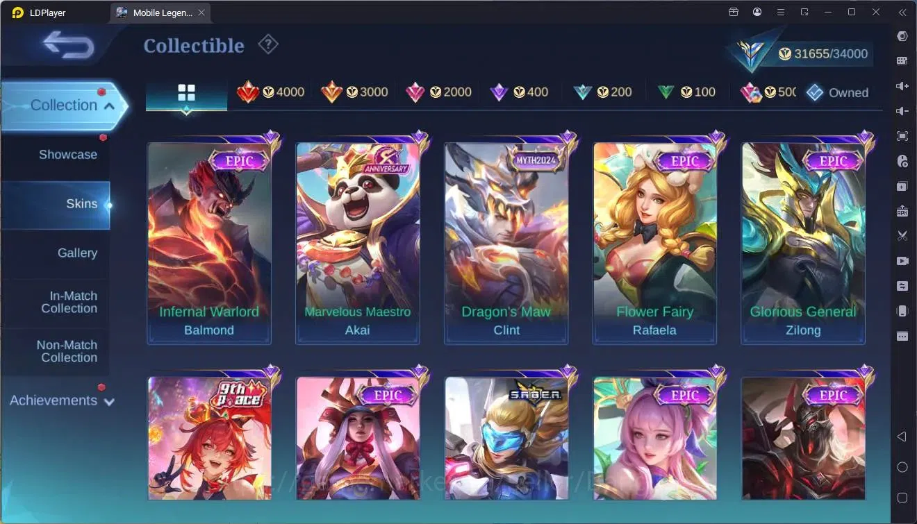 Mobile Legends: Bang Bang Accounts Collector Global |Hero 107|Skin 161|Expert|CC Natalia|Spongebob Cyclops|9th Fanny|Lunar 8
