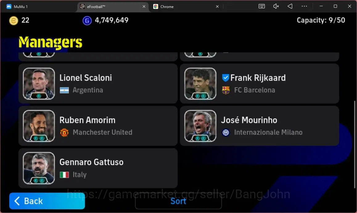 eFootball Accounts ANDROID|PW 3187|E-BT Messi|Epc Fabio Cannavaro|Epc image 5
