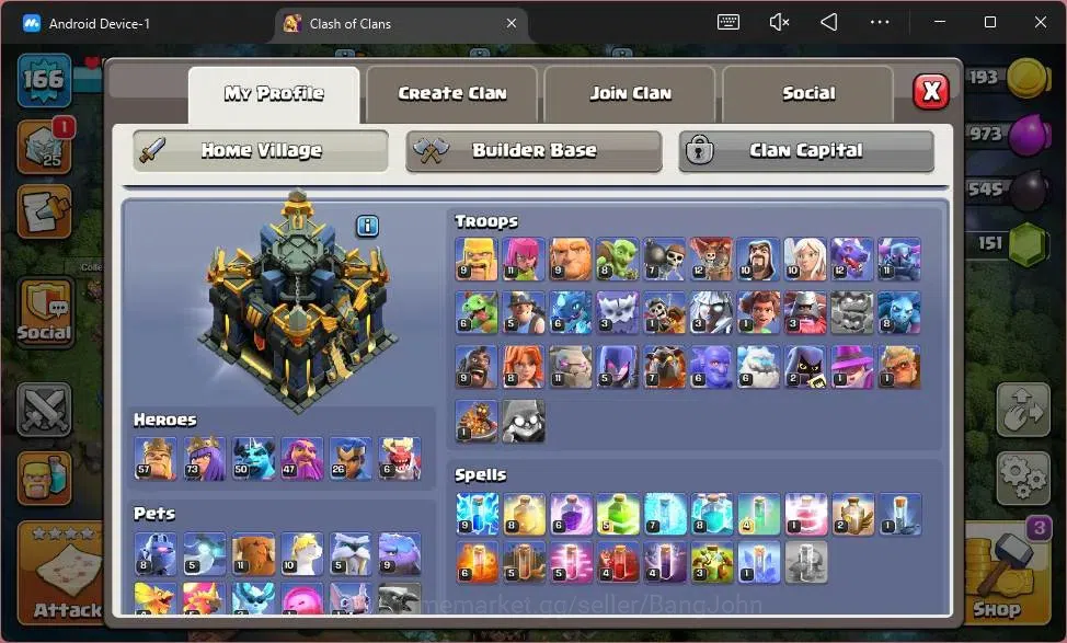 Clash of Clans Accounts Global |TH17-BH 9|LVL 166|HH 9|BK57,AQ73,MP50,GW47 image 2