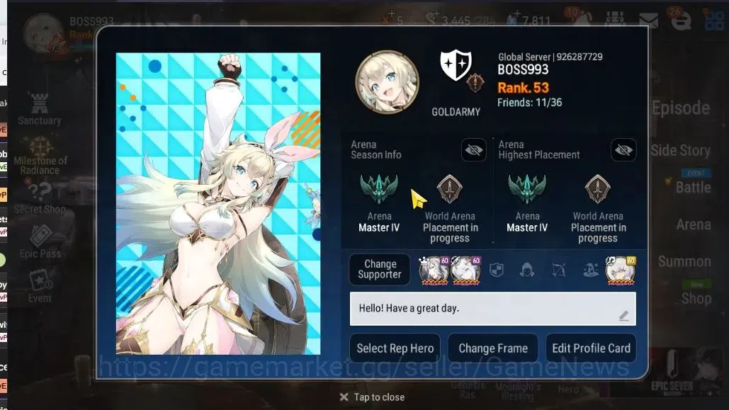 Epic Seven Accounts GLOBAL Unverif|10ML(LOTScales,Salome,BysHwayoung,S image 2