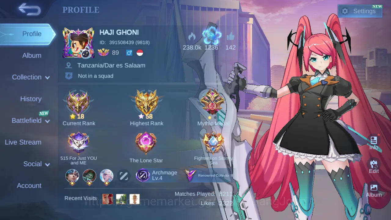 Hero 131 | Skin 256 | GLORY | Recal Epic Biru , Tas Tas | Aspirants Layla | KOF Karina | Transformers Roger |ML616B Mobile Legends: Bang Bang Others Hero 131 | Skin 256 | GLORY | Recal Epic Biru , Ta image 1