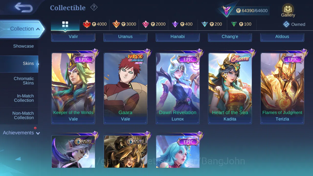 Mobile Legends: Bang Bang Accounts Others Hero 131 | Skin 256 | GLORY | Recal Epic Biru , Tas Tas | Aspirants Layla | KOF 10