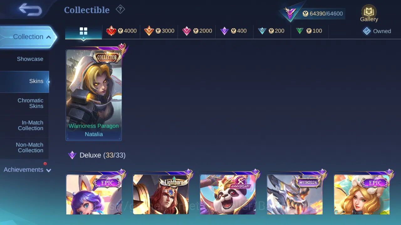 Mobile Legends: Bang Bang Accounts Others Hero 131 | Skin 256 | GLORY | Recal Epic Biru , Tas Tas | Aspirants Layla | KOF 5