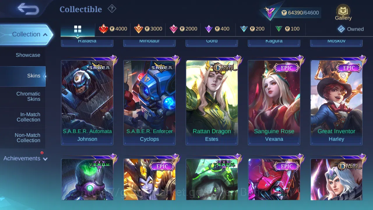 Mobile Legends: Bang Bang Accounts Others Hero 131 | Skin 256 | GLORY | Recal Epic Biru , Tas Tas | Aspirants Layla | KOF 7