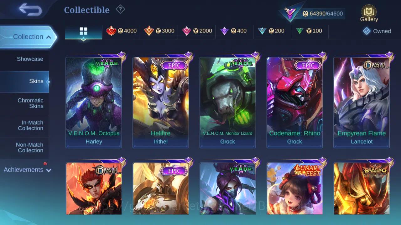 Mobile Legends: Bang Bang Accounts Others Hero 131 | Skin 256 | GLORY | Recal Epic Biru , Tas Tas | Aspirants Layla | KOF 8