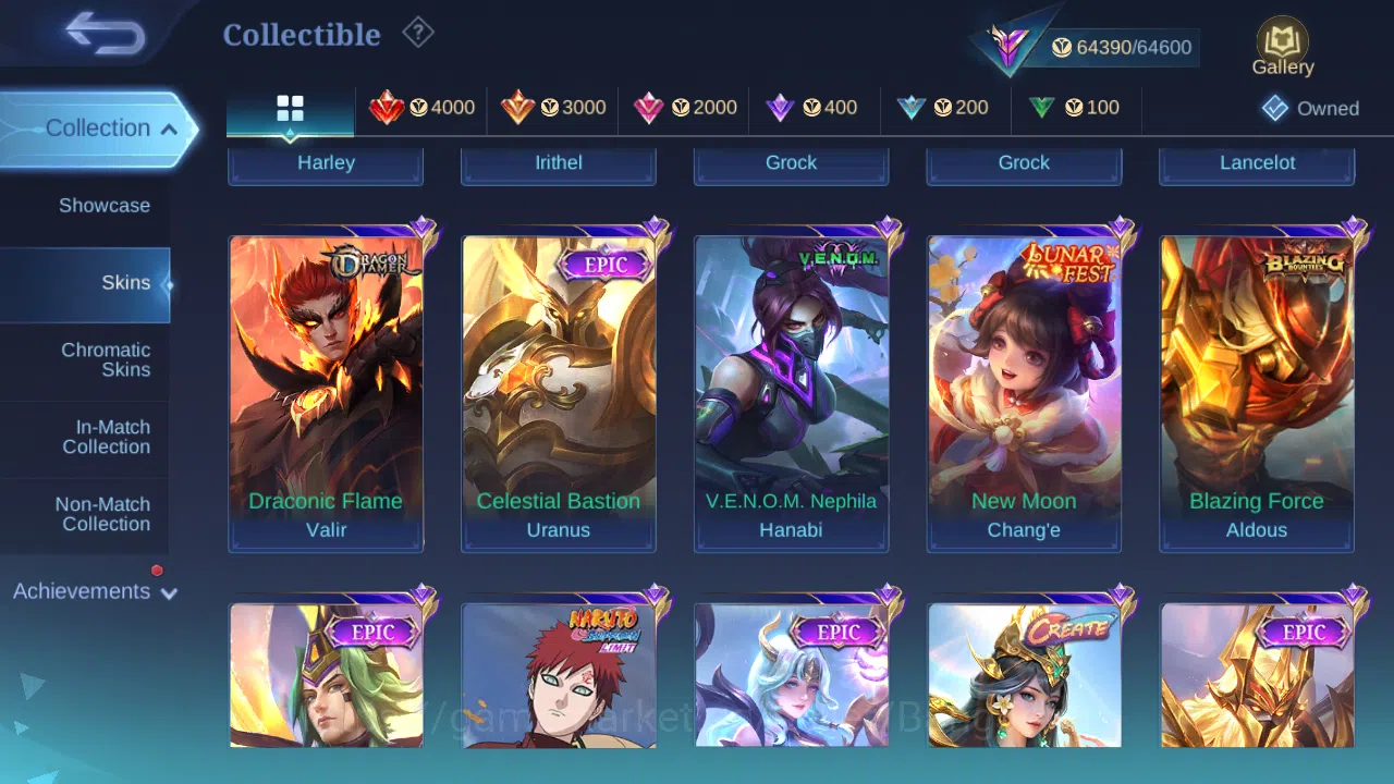 Mobile Legends: Bang Bang Accounts Others Hero 131 | Skin 256 | GLORY | Recal Epic Biru , Tas Tas | Aspirants Layla | KOF 9