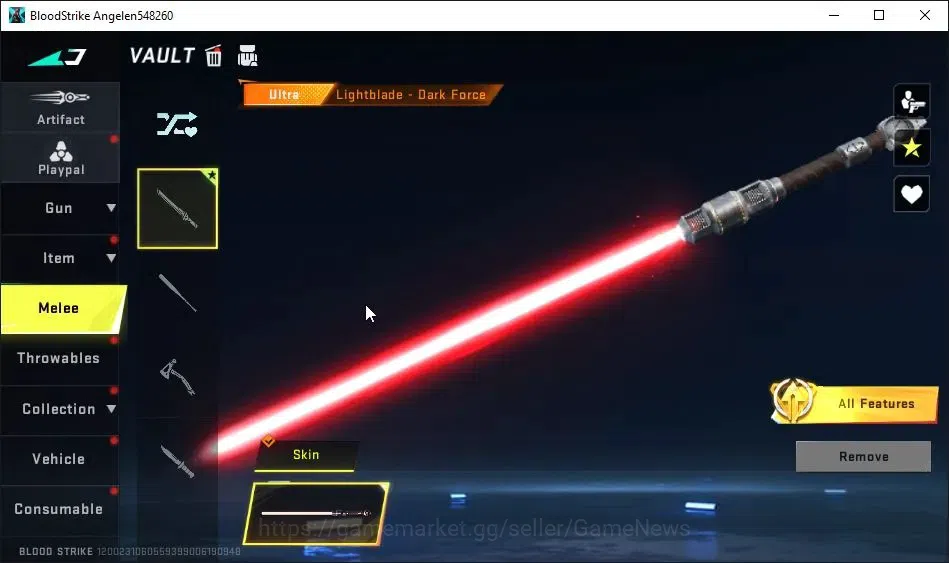 Blood Strike Accounts ASIA|Starter|Melee ULTRA Lightblade-Dark Force|Leg image 3