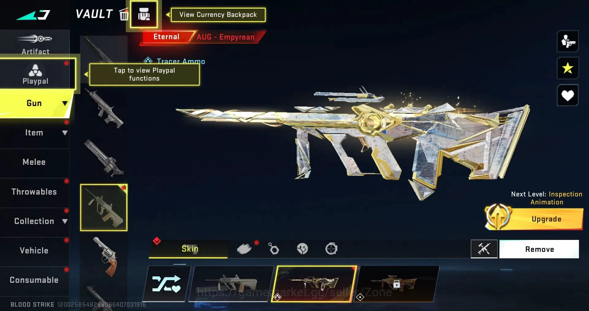 Blood Strike Accounts Others ASIA|1 ETERNAL: AUG Empyrean|1 LEGENDARY Skydive Trail|8 Strikers|L3|10K 2