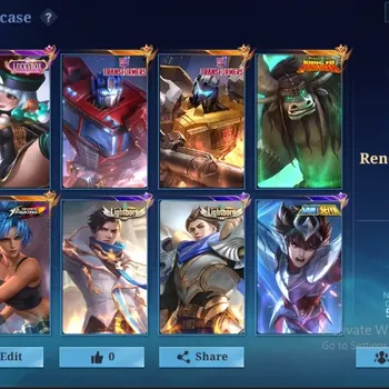 Mobile Legends: Bang Bang Accounts Collector Global|202 Skin|Renowned|TF Johnson Roger,Luckybox Ruby,KFP Thamuz,Lightborn
