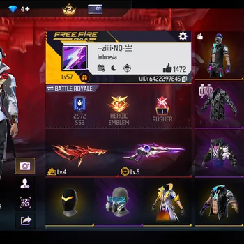 Free Fire Accounts M1887 2 JUTA LV 5 - M4A1 2 JUTA LV 4 - EVO GUN 2 OTW MAX SEMUA - ANIMASI LOBY GELAP - EMOT PARADOX - EMOT