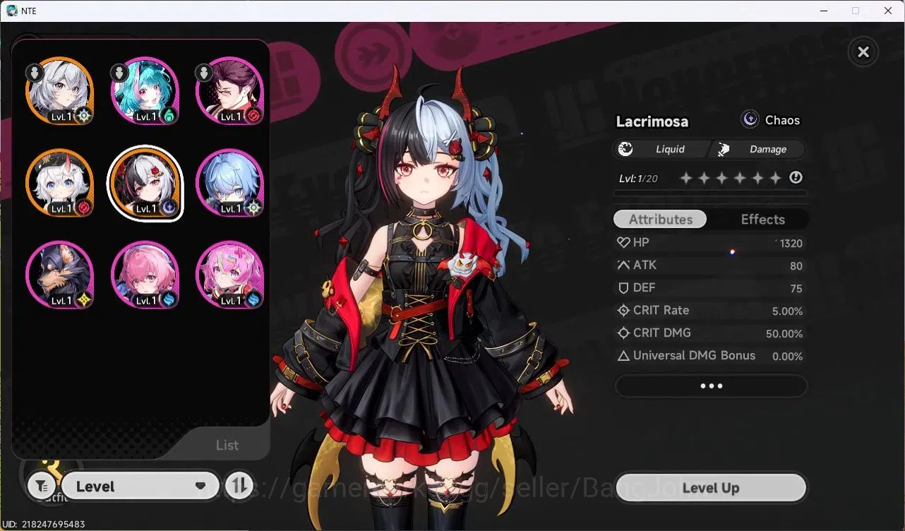 Neverness to Everness Accounts SEA | Hunter Lv 3 | 2 S-Class (Lacrimosa+Gilded Ou image 2