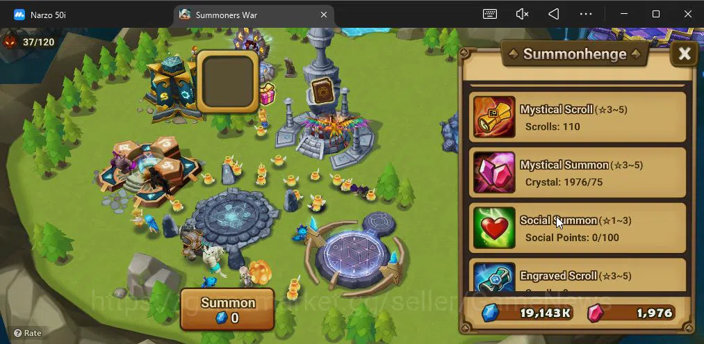 Summoners War: Sky Arena Accounts ASIA|Lv 26|Fresh Starter| Teshar | 1,9K Crystal + image 1