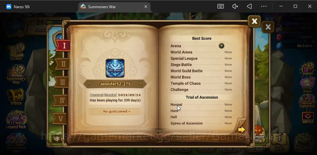 Summoners War: Sky Arena Accounts ASIA|Lv 26|Fresh Starter| Teshar | 1,9K Crystal + image 3