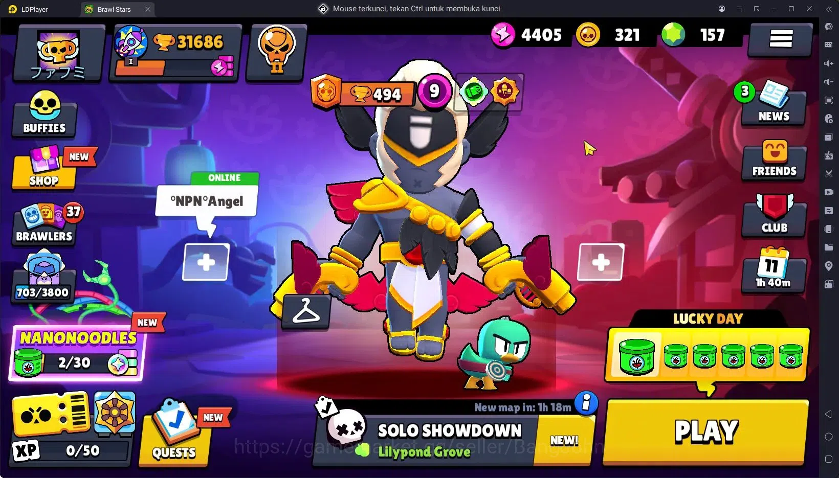 Brawl Stars Accounts Trophy 31686|92 Brawler|11 Max Hypercharge|3 Hc(Kenji,Buzz,Poco),6 Legend,7 Mythic|9589 Bling 1