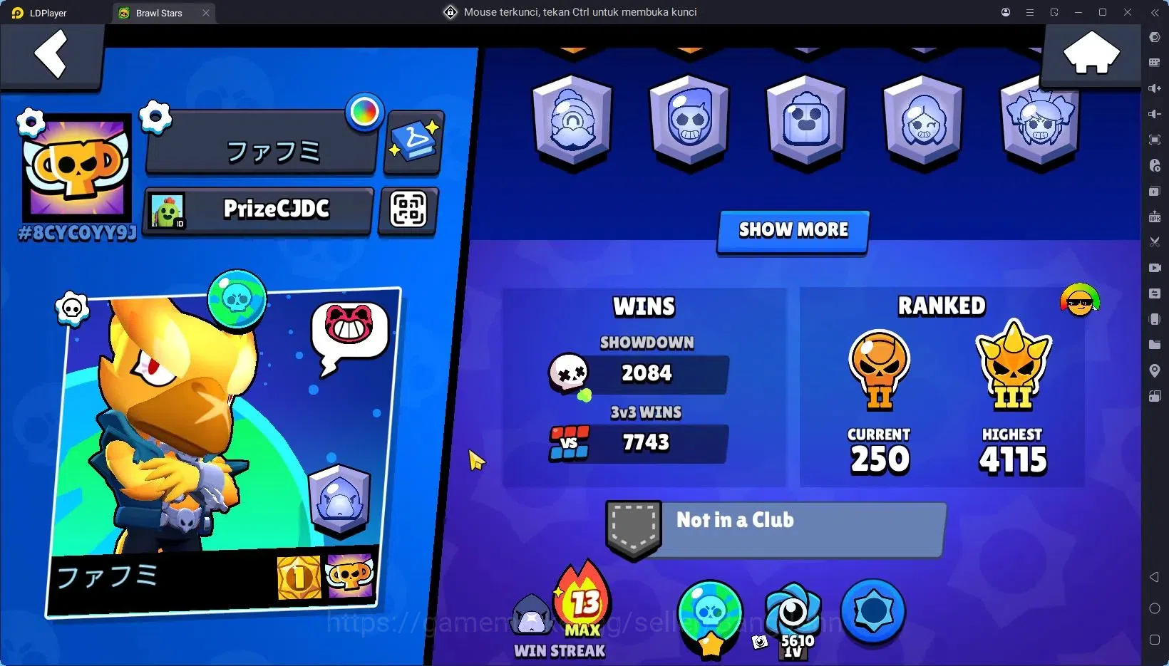 Brawl Stars Accounts Trophy 31686|92 Brawler|11 Max Hypercharge|3 Hc(Kenji,Buzz,Poco),6 Legend,7 Mythic|9589 Bling 3