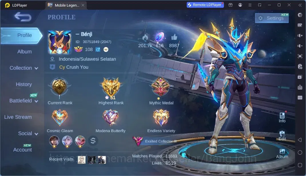 Mobile Legends: Bang Bang Accounts Others Global|Hero 127|Skin 345|Exalted|Legend Miya,Gusion|Asp Angela|Sanrio Claude|2 1
