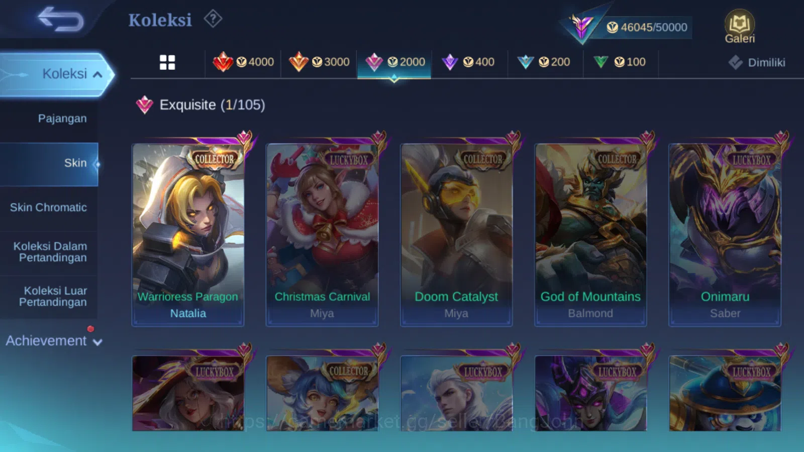 Mobile Legends: Bang Bang Accounts Hero 131 | skin 219 | kof karina | cc natalia | ep image 11