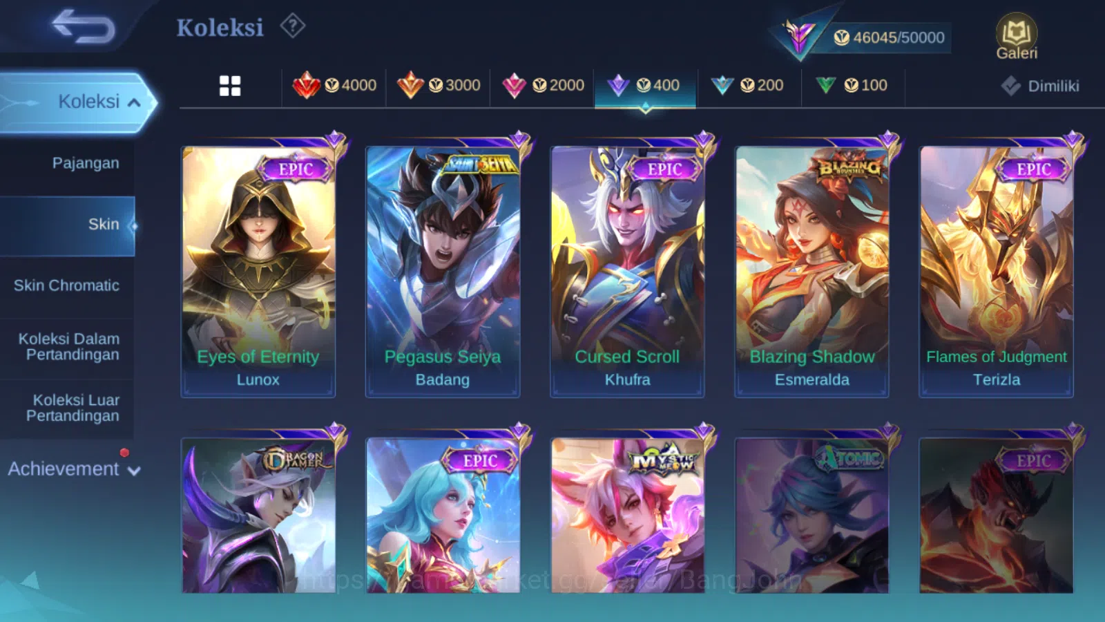 Mobile Legends: Bang Bang Accounts Hero 131 | skin 219 | kof karina | cc natalia | ep image 16