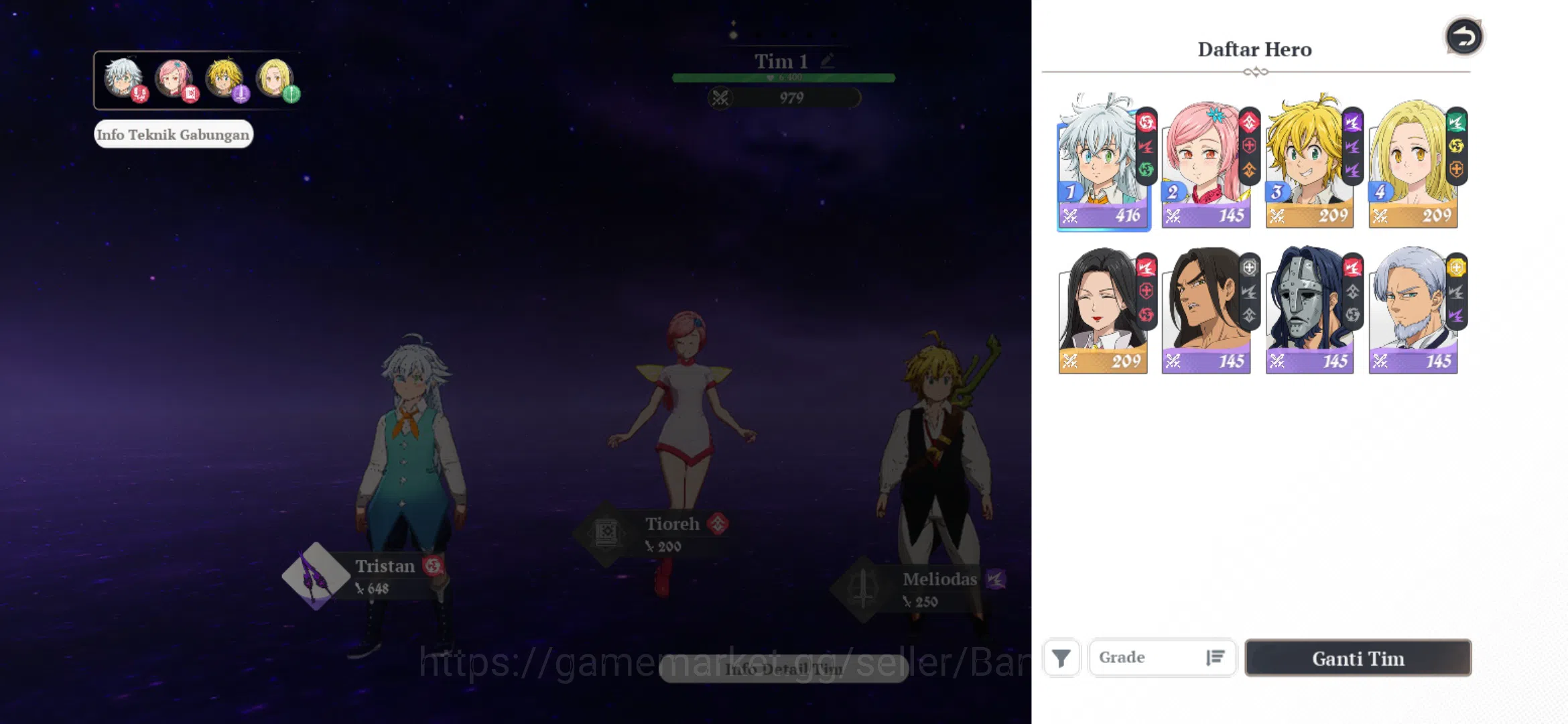 The Seven Deadly Sins: Origin Accounts EUROPE | Fresh Starter Lvl 2 |3 SSR|Meliodas,Guila image 3