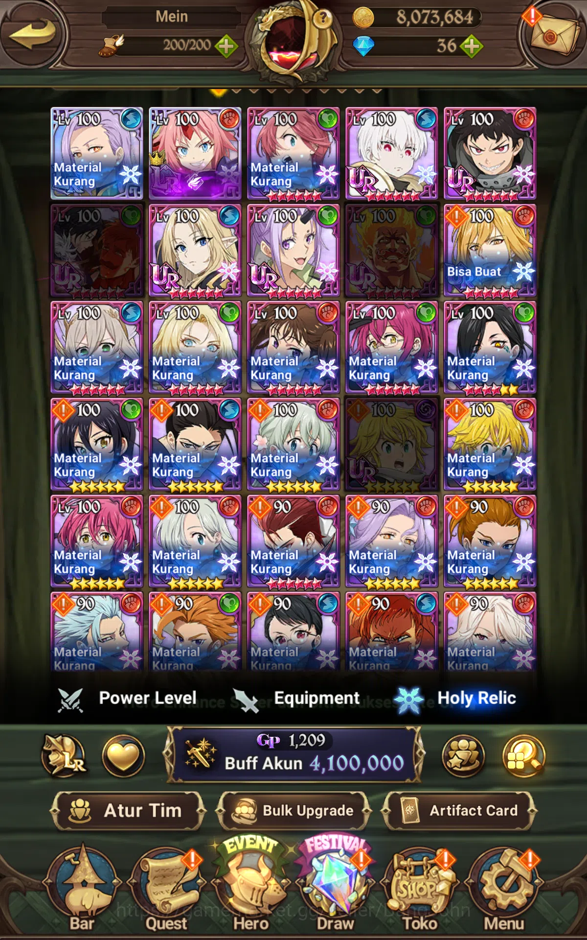 The Seven Deadly Sins: Grand Cross Accounts ASIA|4.1M CC|2LR Ludociel,Milim Nava|UR Merlin&Esc image 9