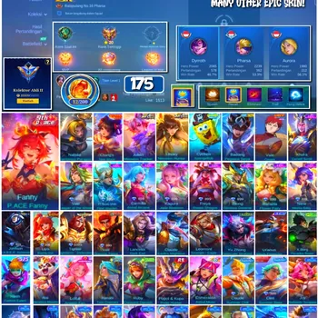 Mobile Legends: Bang Bang Accounts #4300 175 Skins | Natalia Warrioress Paragon (COLLECTOR) | Vale Gaara (NARUTO) | Badang