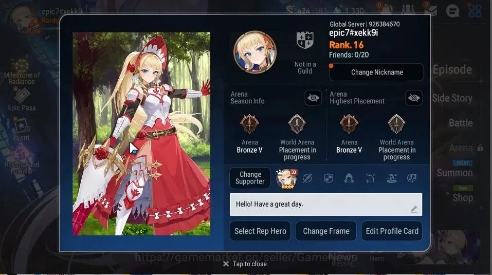 Epic Seven Accounts GLOBAL Unverif|New Era|2 ML(Rhianna&Luciella, BHwa image 2