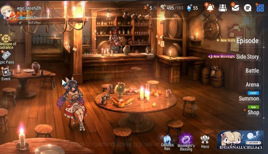 Epic Seven Accounts Global|UnVerif|3 ML(Rhianna&Luciel,Bystander Hwayo image 1