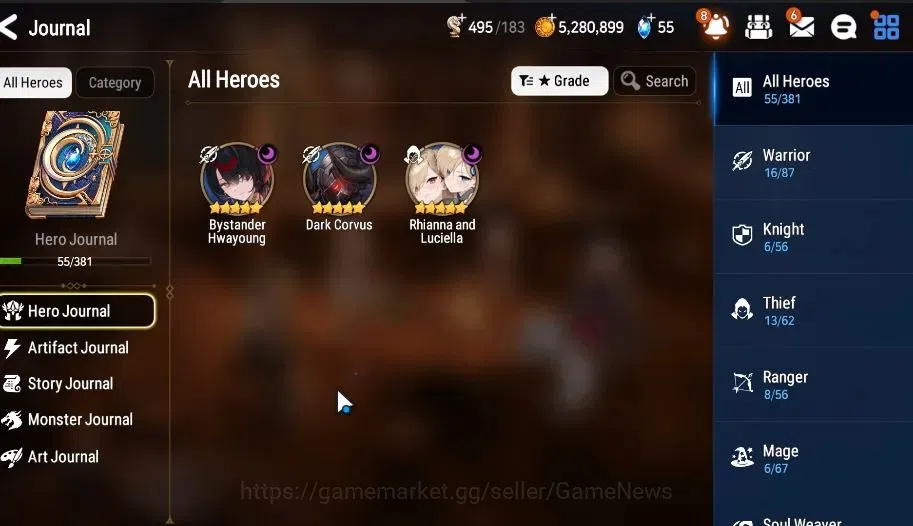 Epic Seven Accounts Global|UnVerif|3 ML(Rhianna&Luciel,Bystander Hwayo image 4