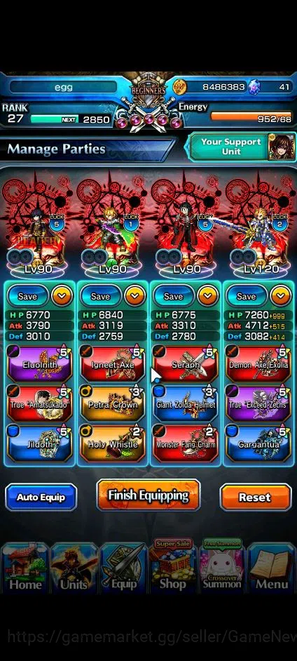 Grand Summoners Accounts End-Game Global|Rank 27|9 Ascend|Summer Miyu,Miracle IsliidTW,Chloe,Fen,Lark,King Orvell,Anti 3