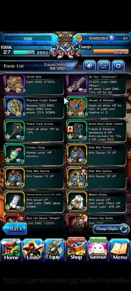 Grand Summoners Accounts End-Game Global|Rank 27|9 Ascend|Summer Miyu,Miracle IsliidTW,Chloe,Fen,Lark,King Orvell,Anti 9