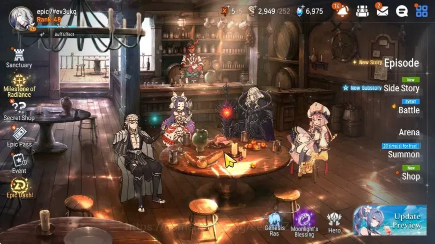 Epic Seven Accounts Starter Global|New Era 5ML (Straze, Harsetti, Abyss Yufine, NC Landy, DP Aria)|PoH+Bless ON|SS 8