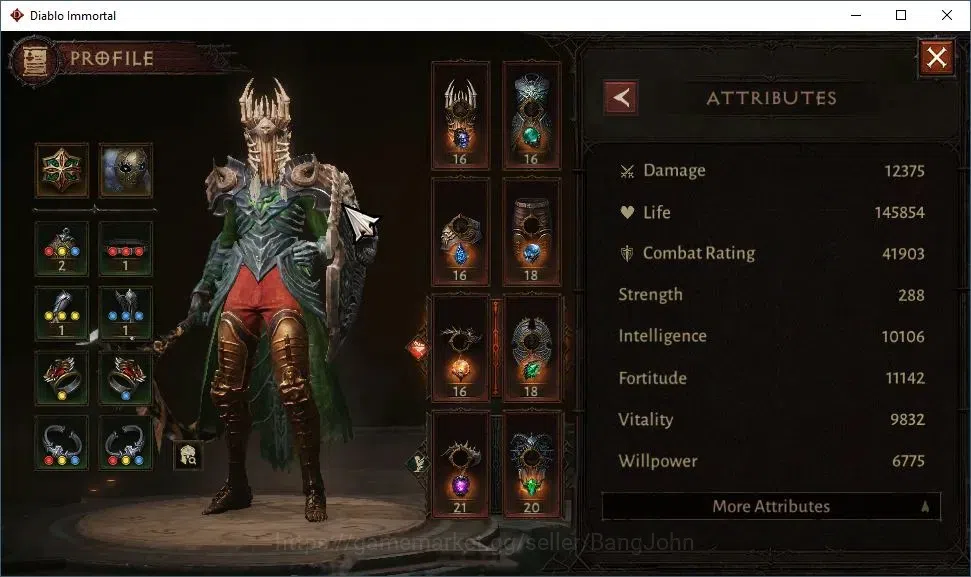 Diablo Immortal Accounts High-End NA - High Heaven |60 (719) Necromancer - Slinger |CR 41k |Reso 540|L30 (4*) Stormlost 4