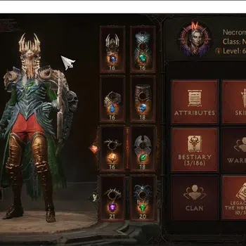 Diablo Immortal Accounts High-End NA - High Heaven |60 (719) Necromancer - Slinger |CR 41k |Reso 540|L30 (4*) Stormlost
