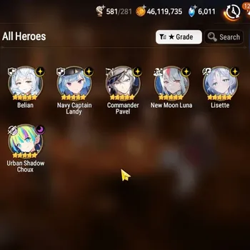 Epic Seven Accounts High-End GLOBAL UnVerif|NewEra|6 ML(Lisette,Belian,Nm Luna,etc)+Ivana,Setsuka,Politis,Etc|AUTO W|59K