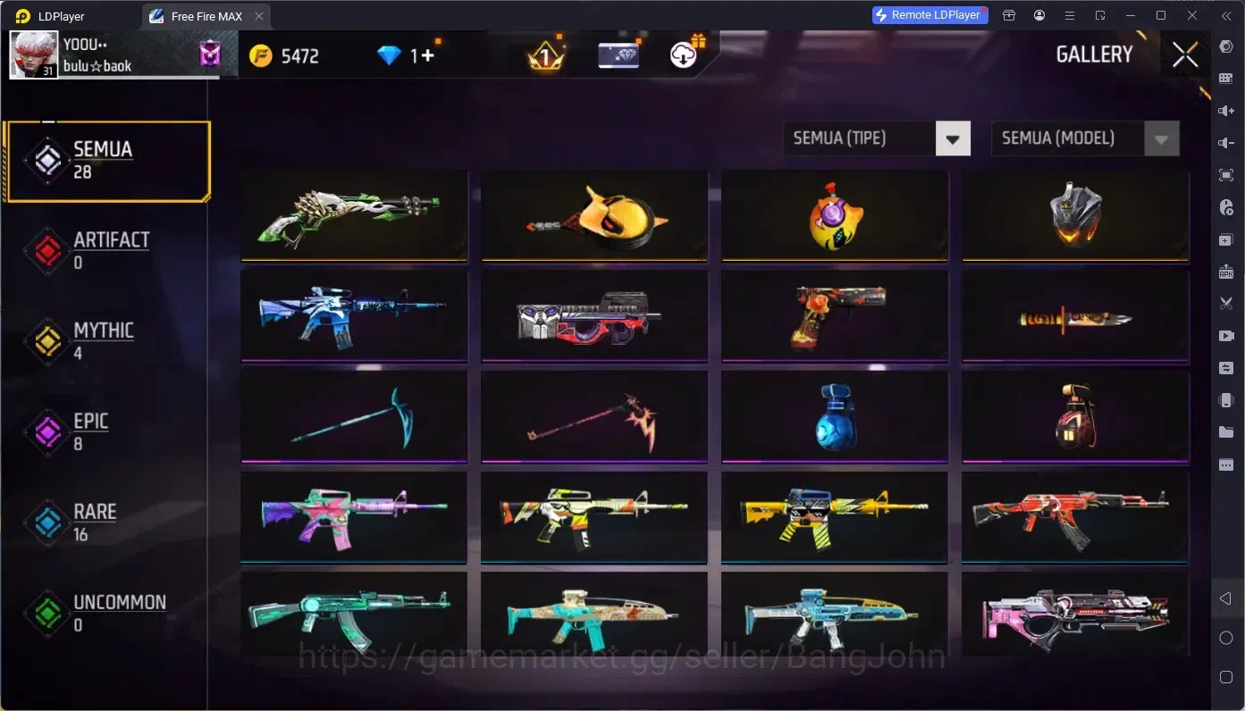 Free Fire Accounts Indonesia | Vault 136 | M1887- Hand of Hope | Hare image 3