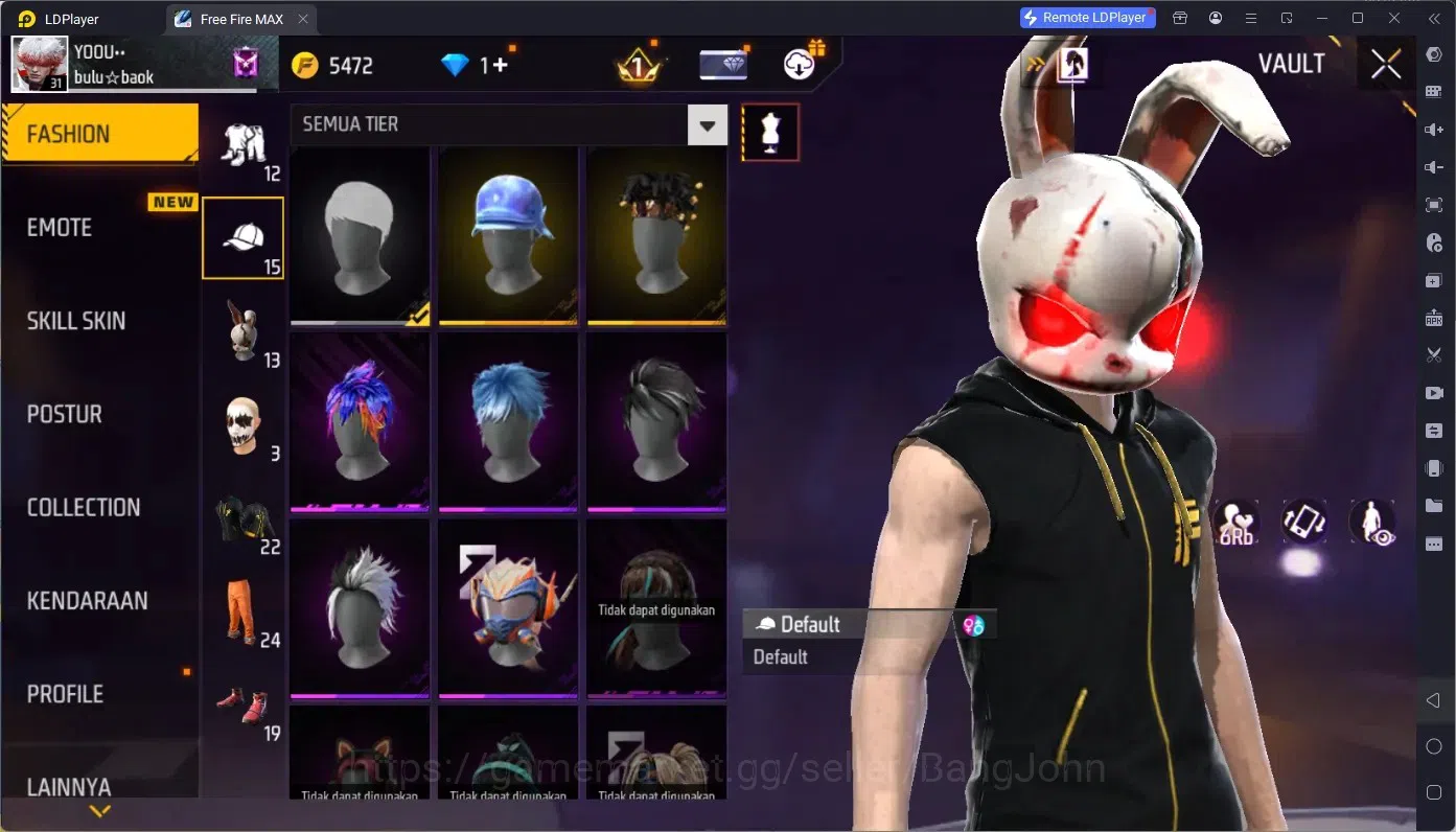 Free Fire Accounts Indonesia | Vault 136 | M1887- Hand of Hope | Hare image 5