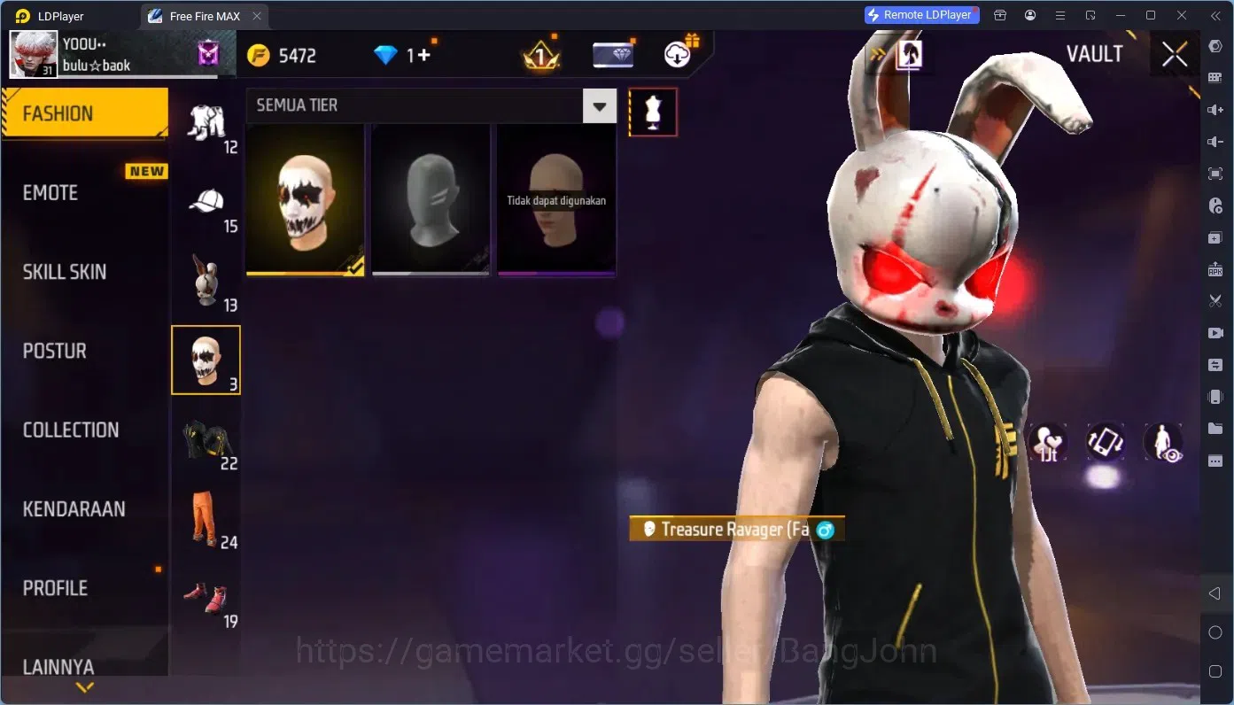 Free Fire Accounts Indonesia | Vault 136 | M1887- Hand of Hope | Hare image 7