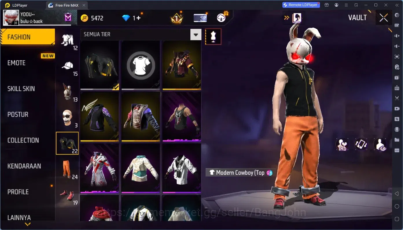 Free Fire Accounts Indonesia | Vault 136 | M1887- Hand of Hope | Hare image 8
