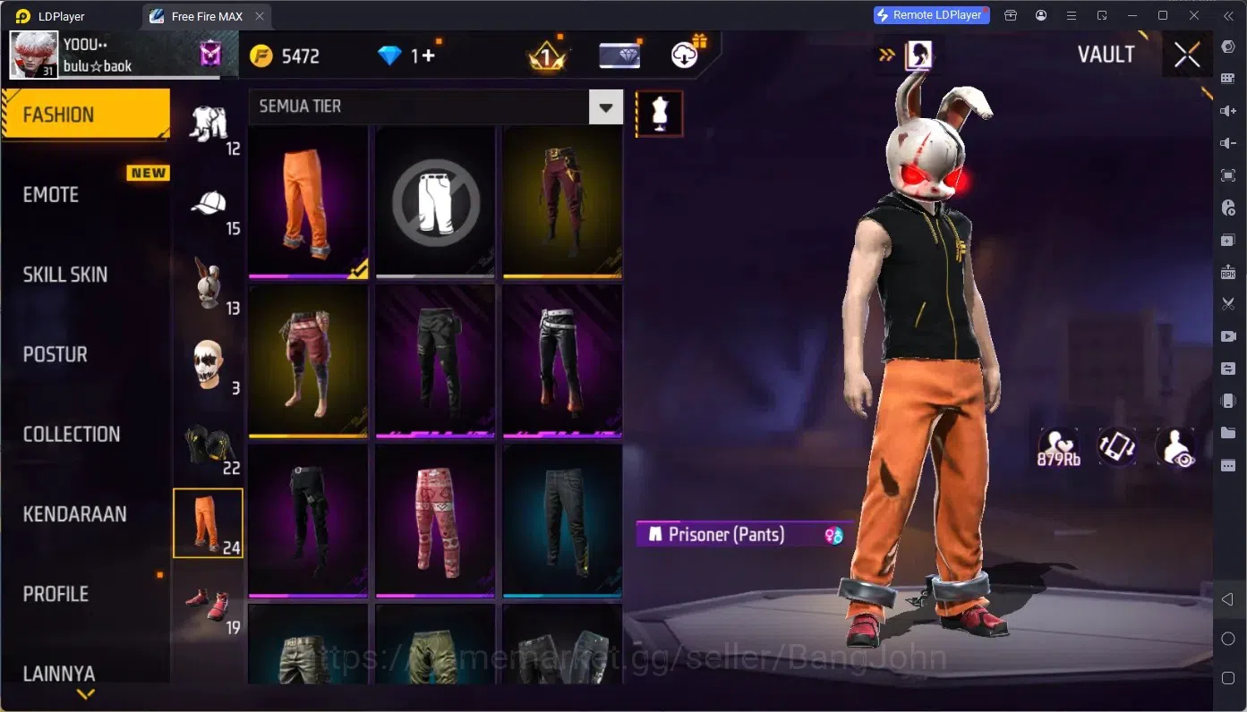 Free Fire Accounts Indonesia | Vault 136 | M1887- Hand of Hope | Hare image 9