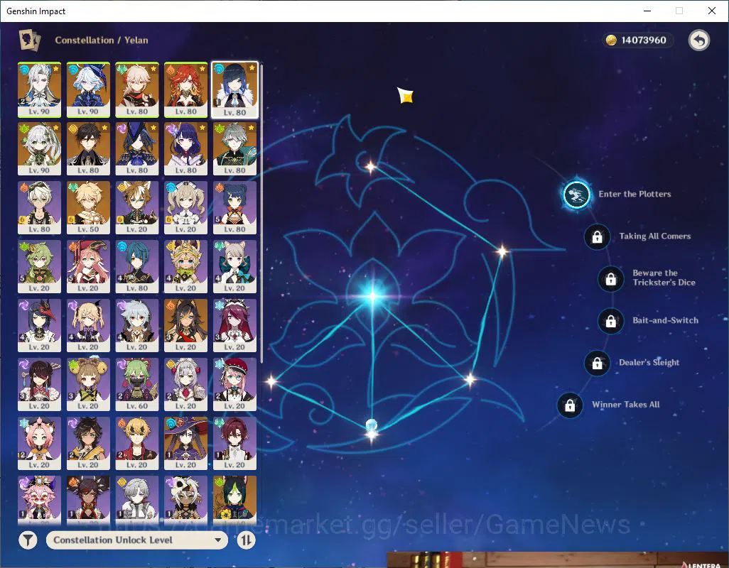 Genshin Impact Accounts Mid Game ASIA|AR 50|10 Limited +5(5*Weapon)| Neuvill C2,Yelan 5